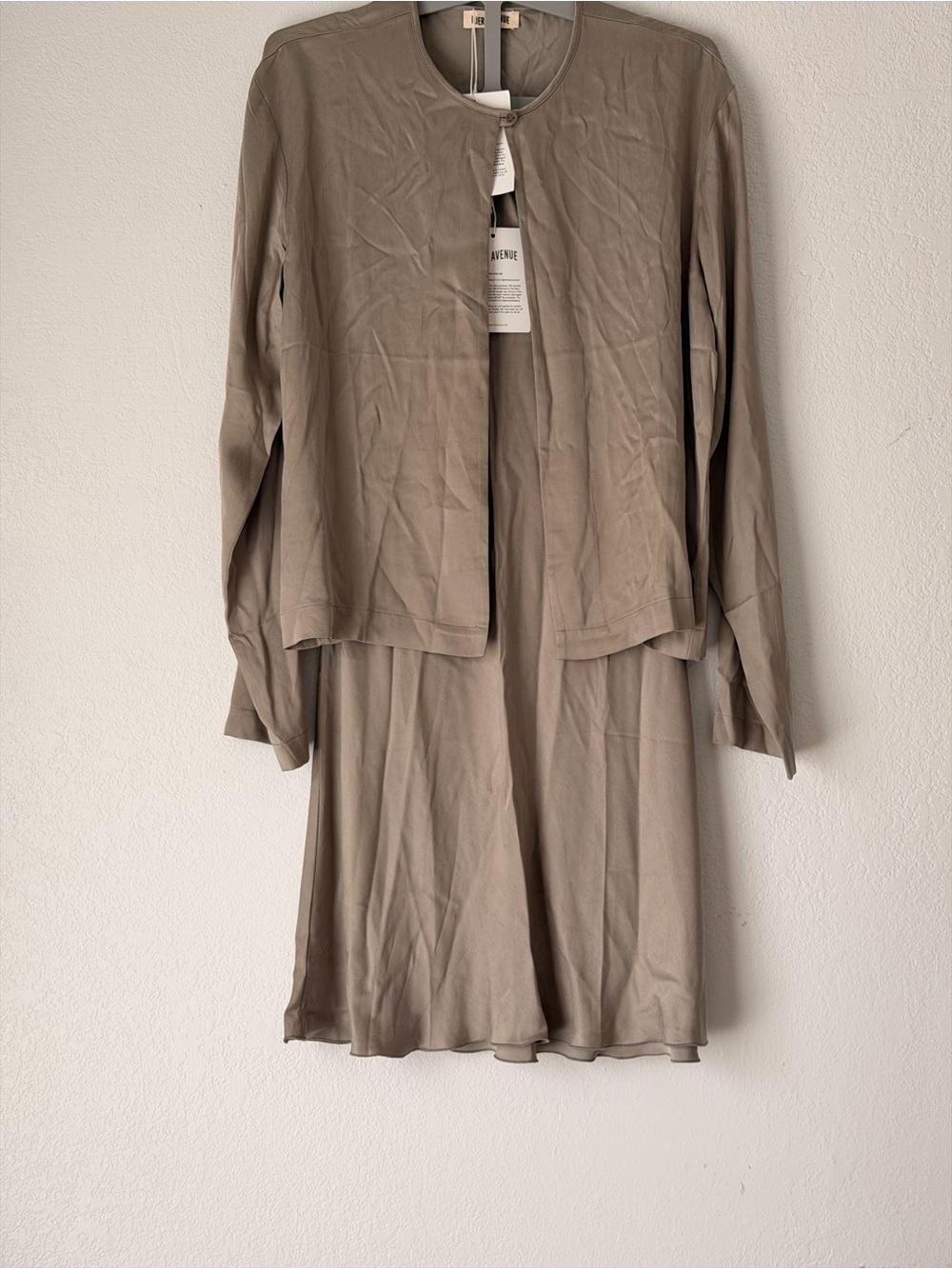 Djerf Avenue Set Dream Cardigan and Skirt in Rain